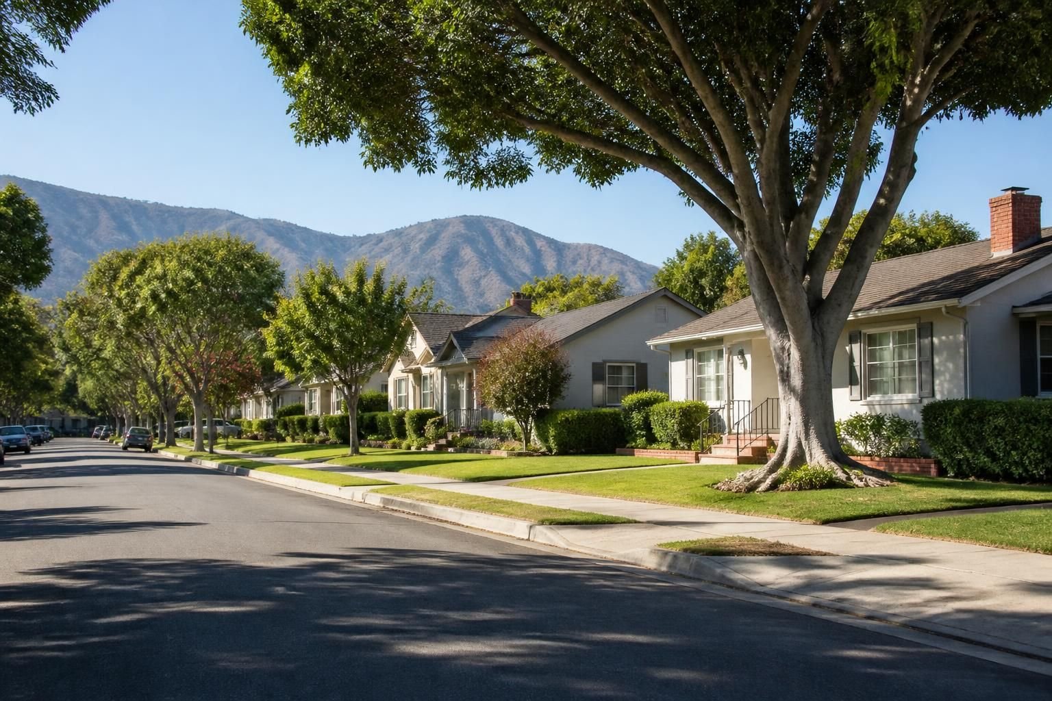 Tidy Glendale neighborhood street with homes and mature trees